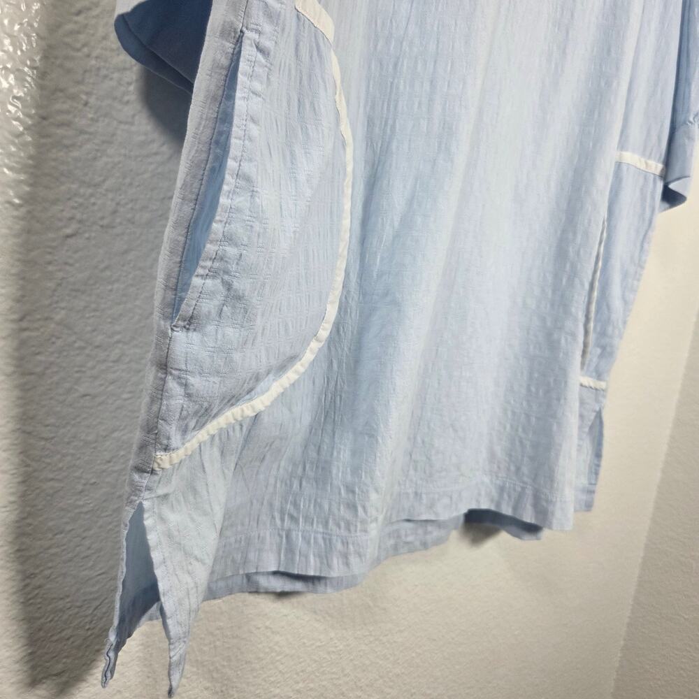 Pomander Place "Lizzie" Sky Blue Coverup Dress, Med Cotton, V-Neck tunic - Picture 5 of 10